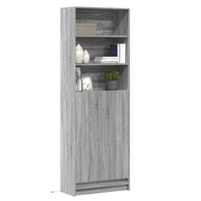 Highboard mit LED-Beleuchtung Grau Sonoma 69x32,5x200 cm