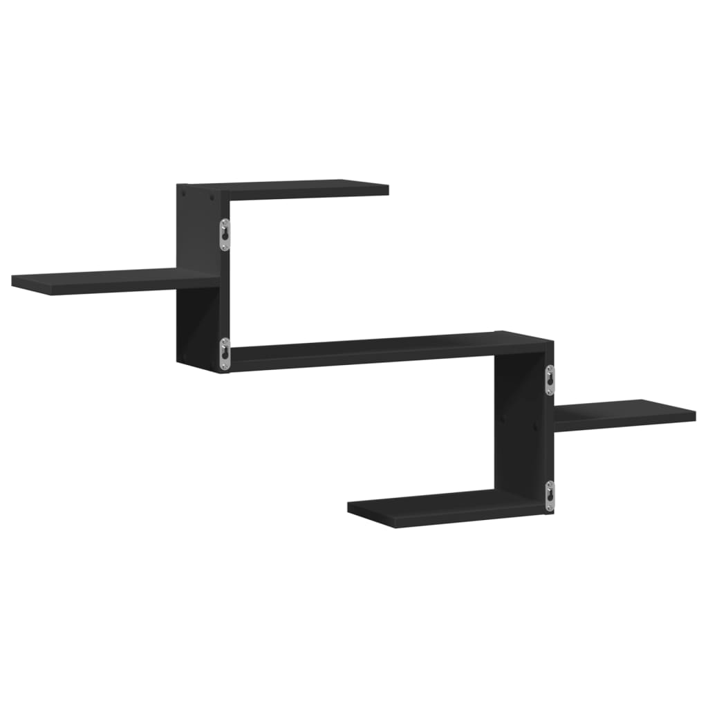 Wandregal Schwarz 104x15x49 cm Holzwerkstoff