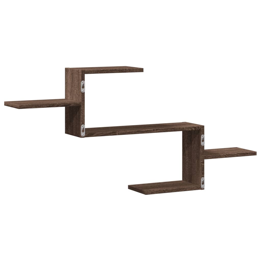 Wandregal Braun Eichen-Optik 104x15x49 cm Holzwerkstoff