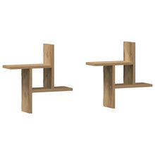 Wandregale 2 Stk. Artisan-Eiche 38x12x38 cm Holzwerkstoff