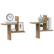 Wandregale 2 Stk. Artisan-Eiche 38x12x38 cm Holzwerkstoff