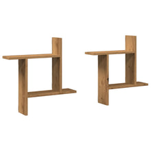 Wandregale 2 Stk. Artisan-Eiche 50x12x50 cm Holzwerkstoff