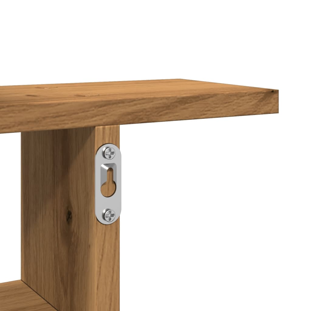 Wandregale 2 Stk. Artisan-Eiche 50x12x50 cm Holzwerkstoff