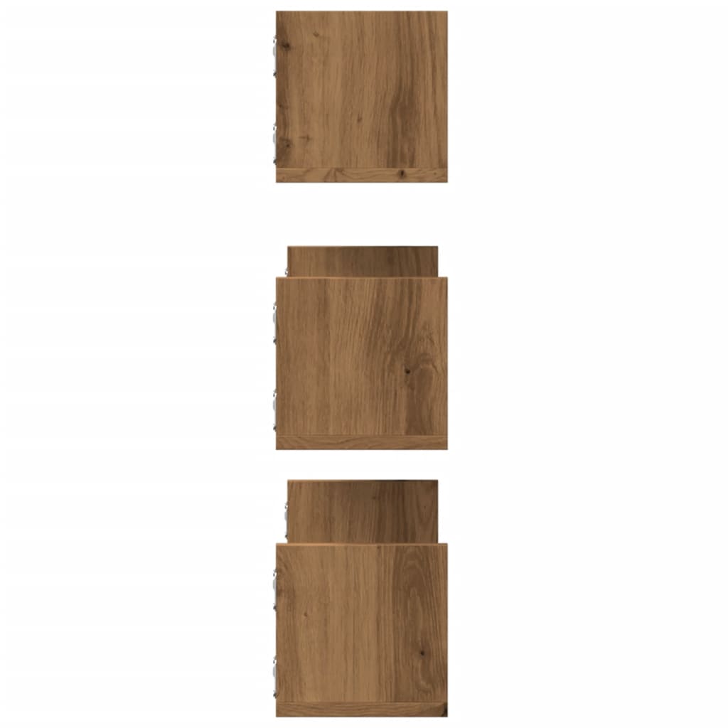 Wandregale 3 Stk. Artisan-Eiche 58x18x18 cm Holzwerkstoff