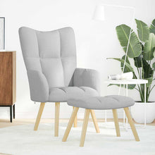 Relaxsessel mit Fußhocker Wolkengrauer Stoff