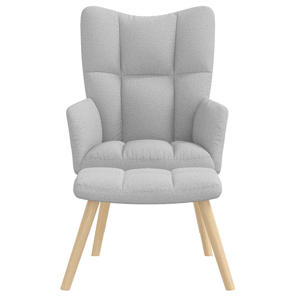 Relaxsessel mit Fußhocker Wolkengrauer Stoff