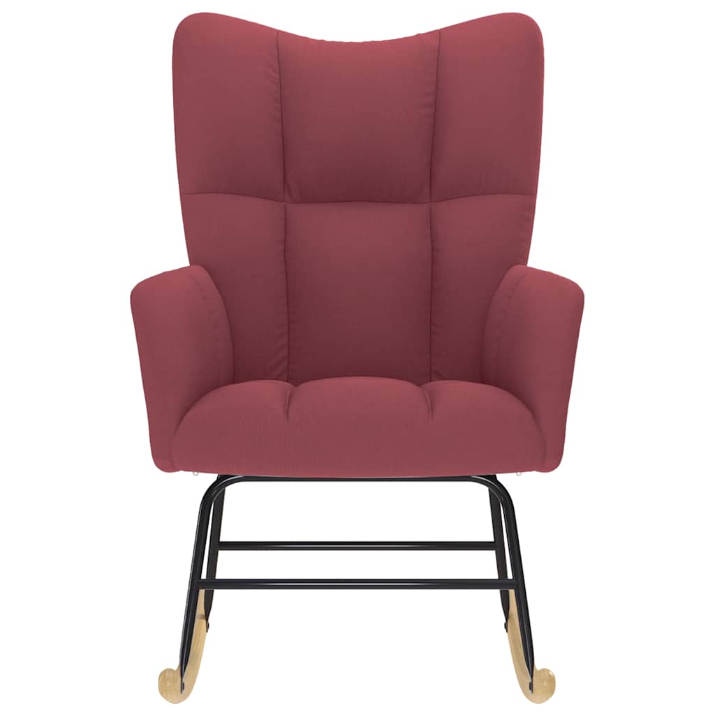 Schaukelstuhl Weinrot Stoff