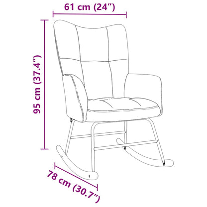 Schaukelstuhl Weinrot Stoff