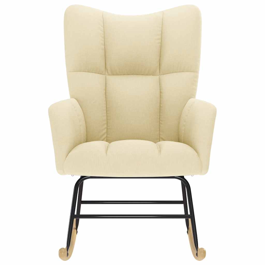 Schaukelstuhl Creme Stoff