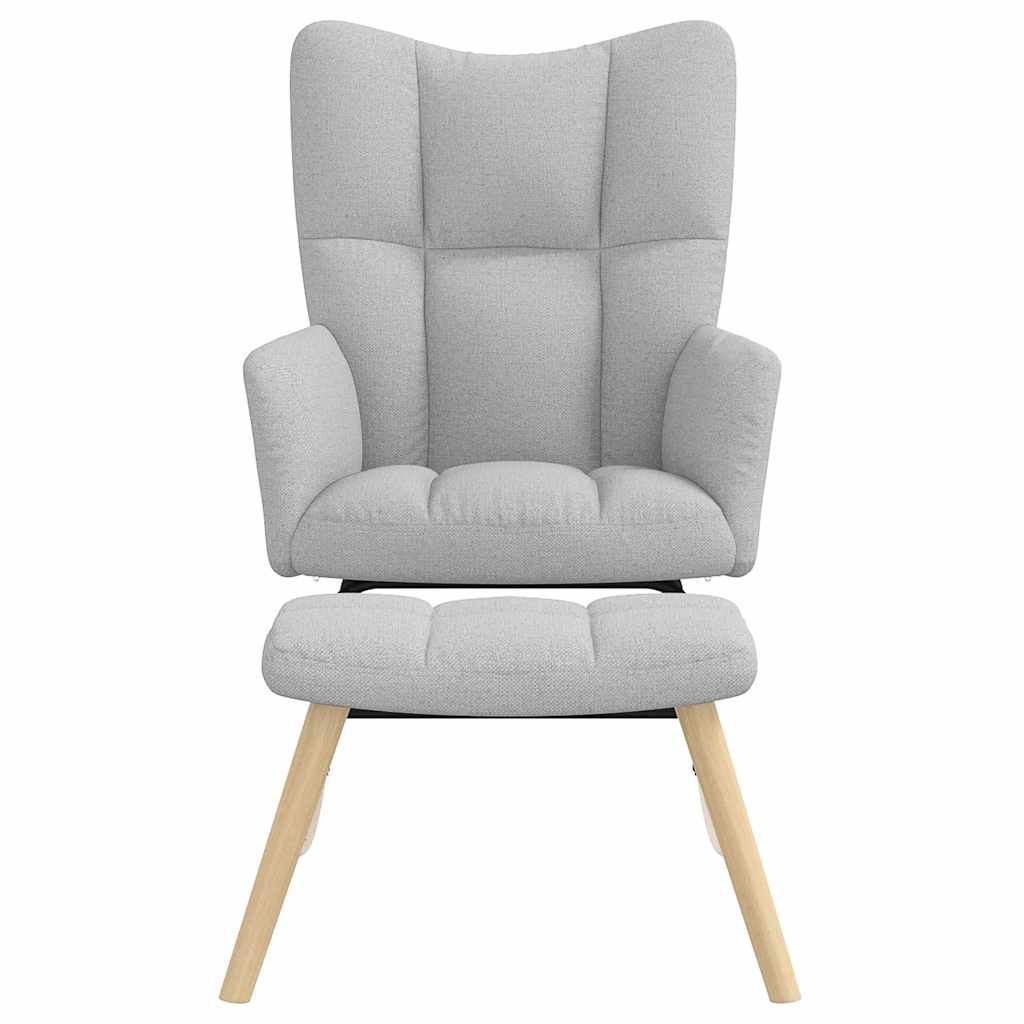 Schaukelstuhl mit Fußhocker Wolkengrauer Stoff