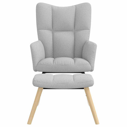 Schaukelstuhl mit Fußhocker Wolkengrauer Stoff