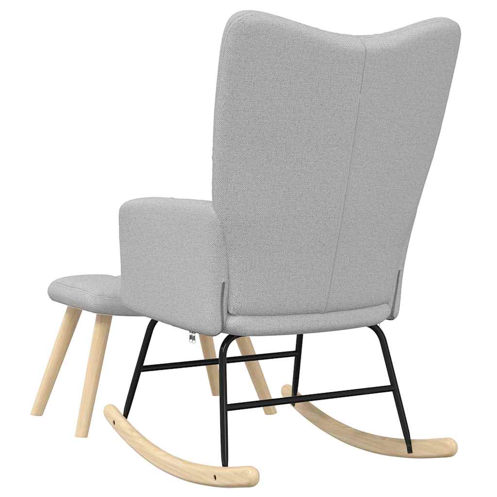 Schaukelstuhl mit Fußhocker Wolkengrauer Stoff