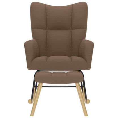 Schaukelstuhl mit Fußhocker Braun Stoff