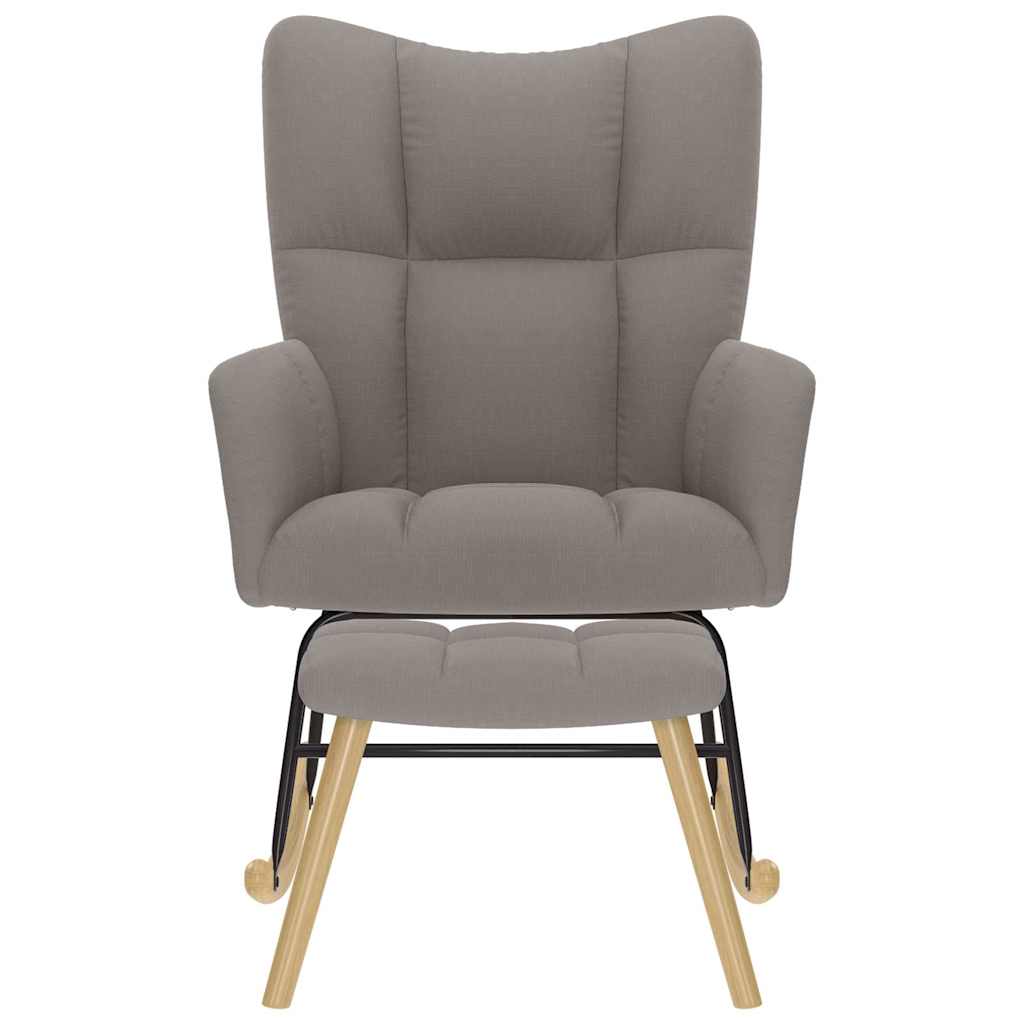 Schaukelstuhl mit Fußhocker Taupe Stoff