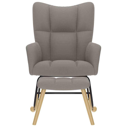 Schaukelstuhl mit Fußhocker Taupe Stoff