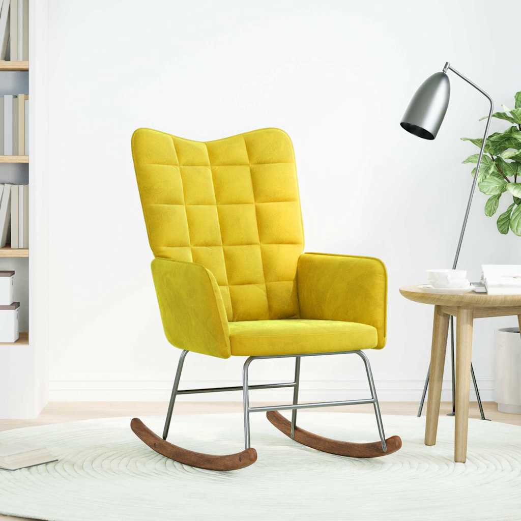 Schaukelstuhl Gelb Samt