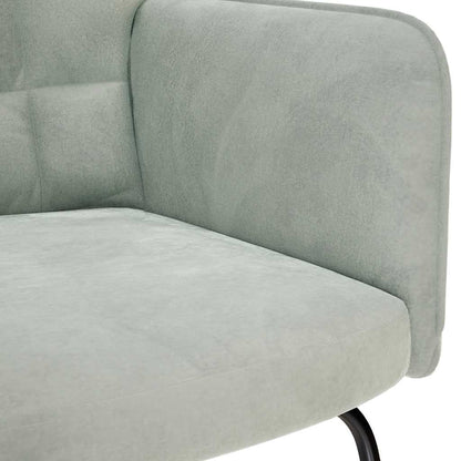 Schaukelstuhl mit Hocker Hellgrau Samt