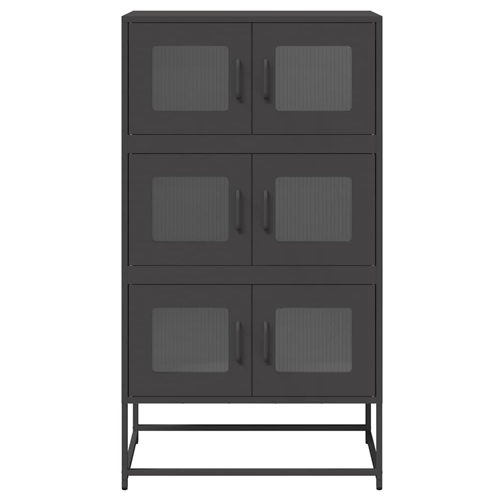 Highboard Schwarz 68x39x123 cm Stahl