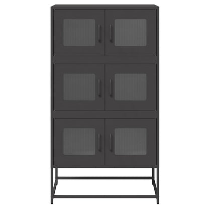 Highboard Schwarz 68x39x123 cm Stahl
