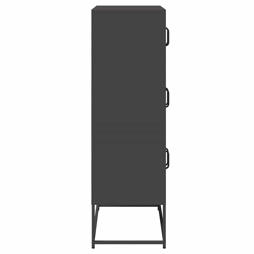 Highboard Schwarz 68x39x123 cm Stahl