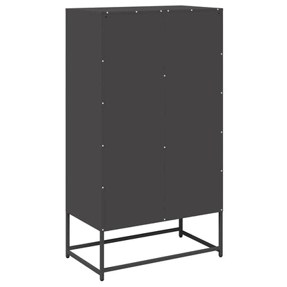 Highboard Schwarz 68x39x123 cm Stahl