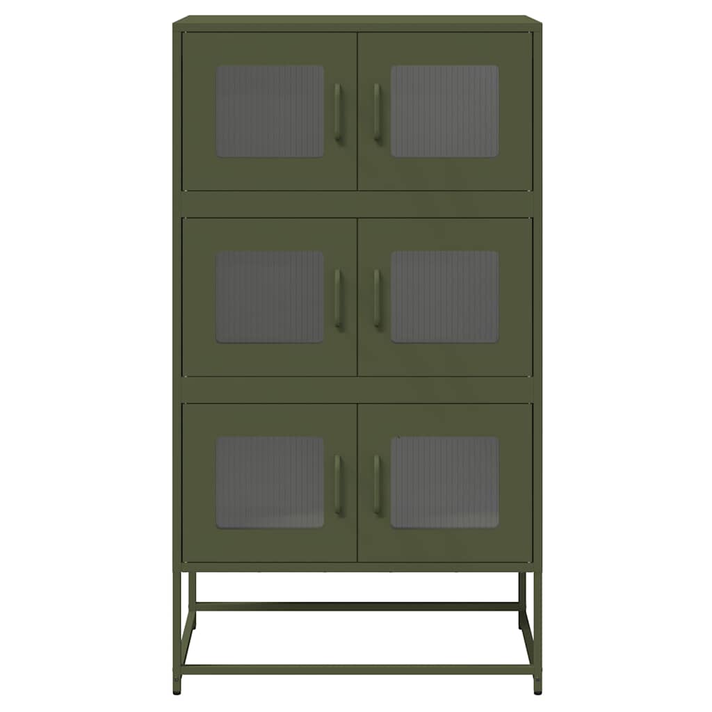Highboard Olivgrün 68x39x123 cm Stahl