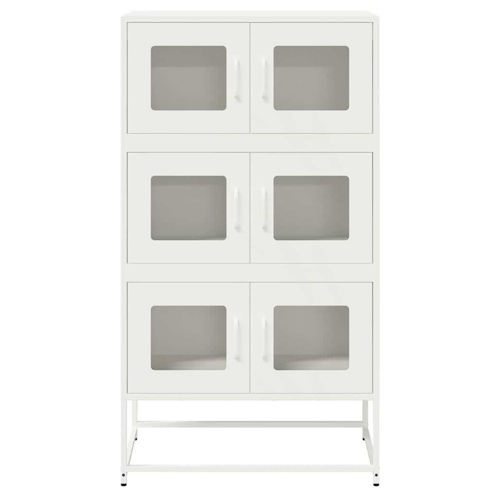 Highboard Weiß 68x39x123 cm Stahl