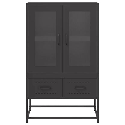 Highboard Schwarz 68x39x111,5 cm Stahl