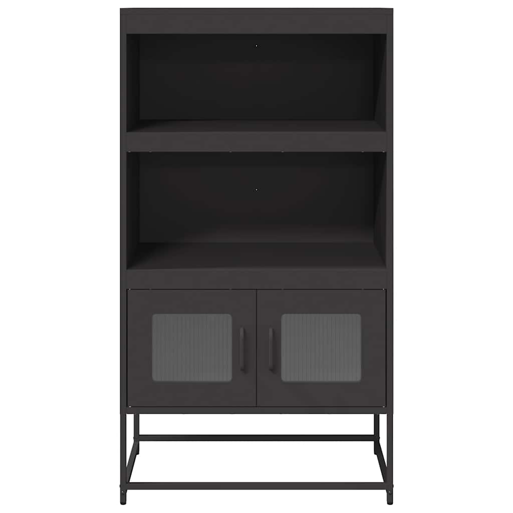 Highboard Schwarz 68x39x123 cm Stahl