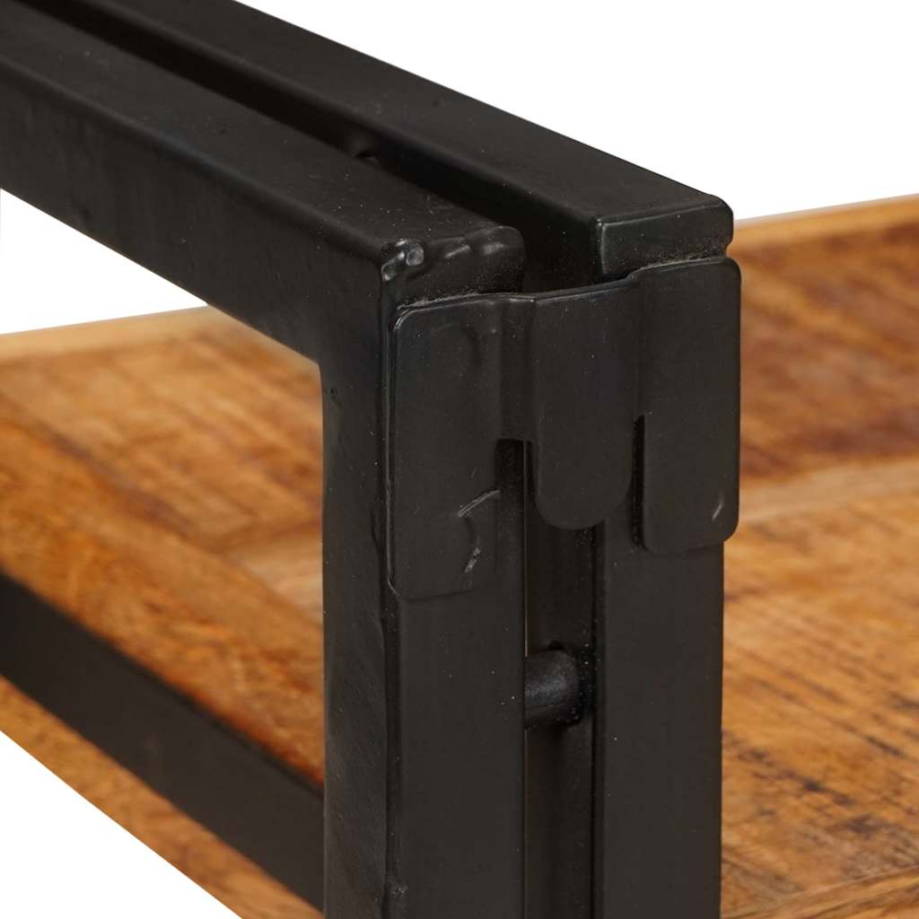 Nachttisch Braun und Schwarz 38 x 33 x 58 cm Massivholz Mango