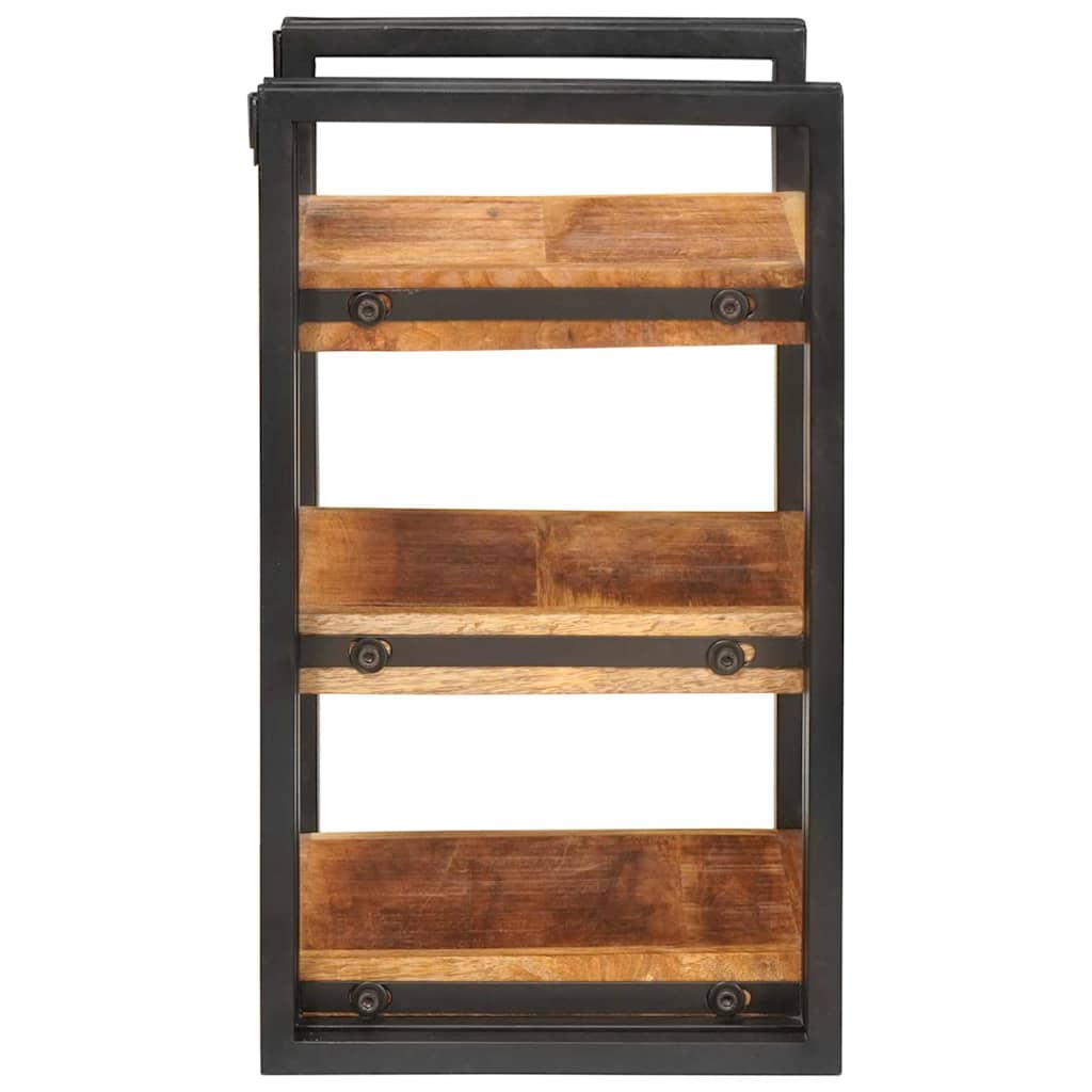 Nachttisch Braun und Schwarz 38 x 33 x 58 cm Massivholz Mango