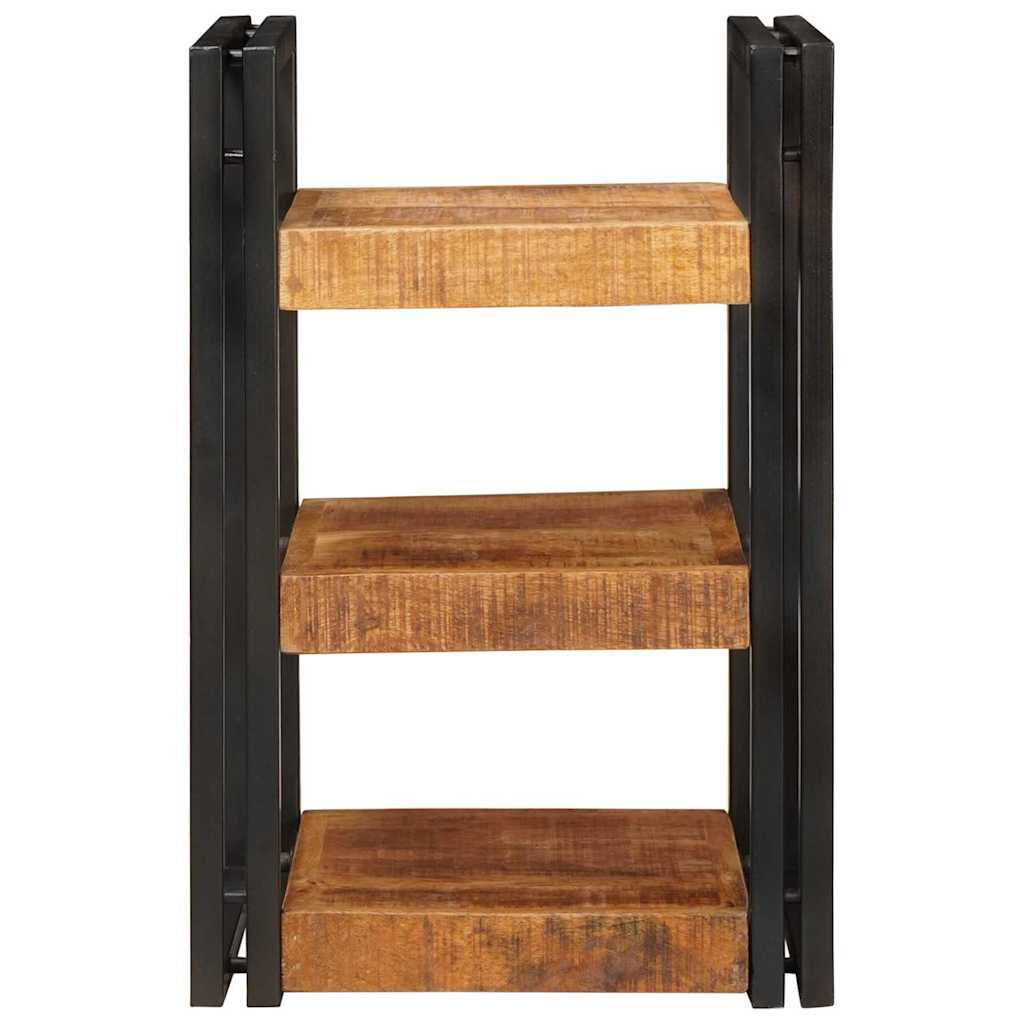 Nachttisch 2 pcs Braun und Schwarz Massivholz Mango