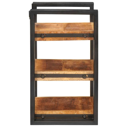 Nachttisch 2 pcs Braun und Schwarz Massivholz Mango