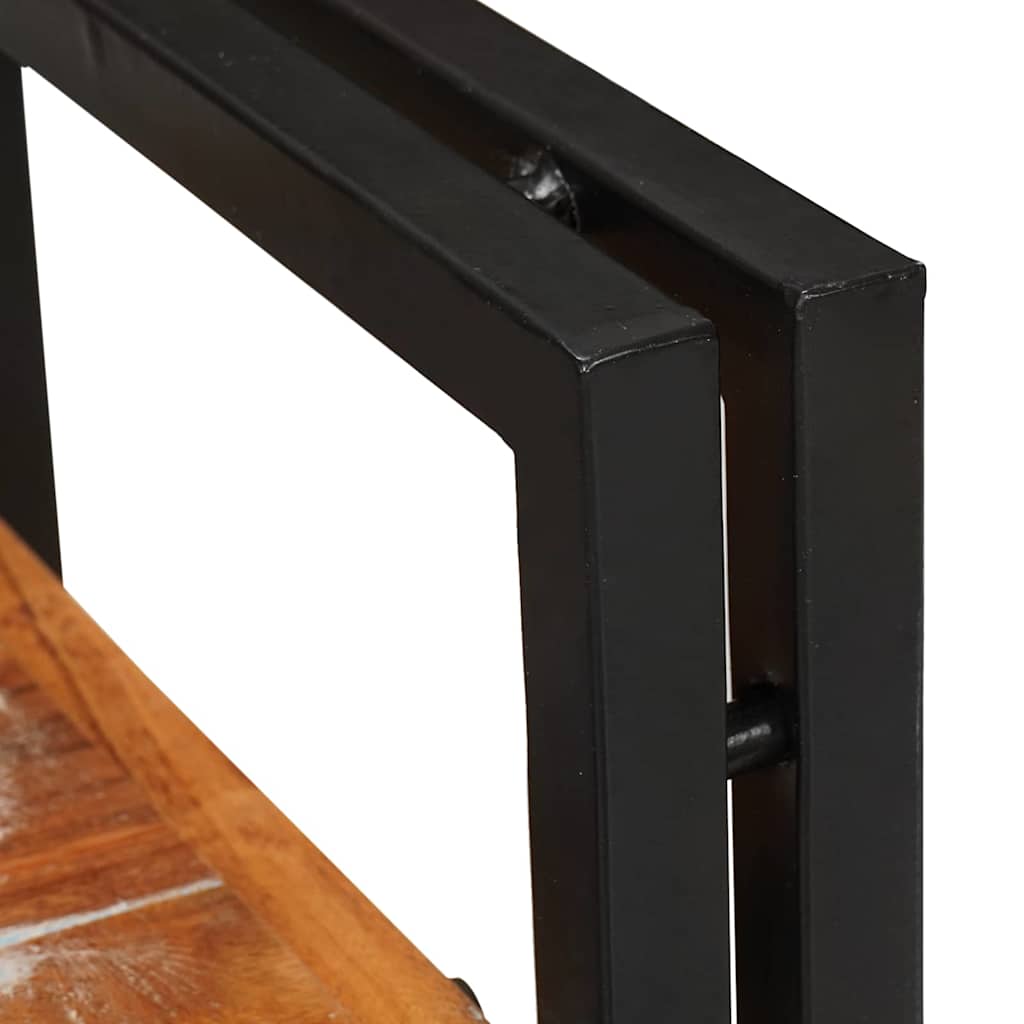 Nachttisch 2 pcs Braun und Schwarz Massivholz recycelt