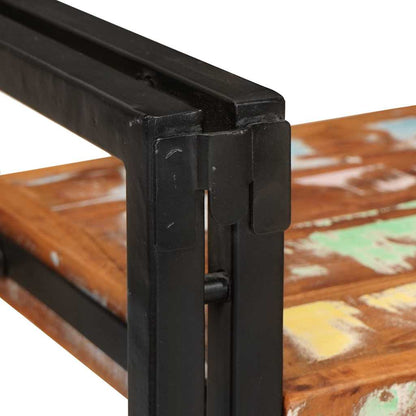 Nachttisch 2 pcs Braun und Schwarz Massivholz recycelt