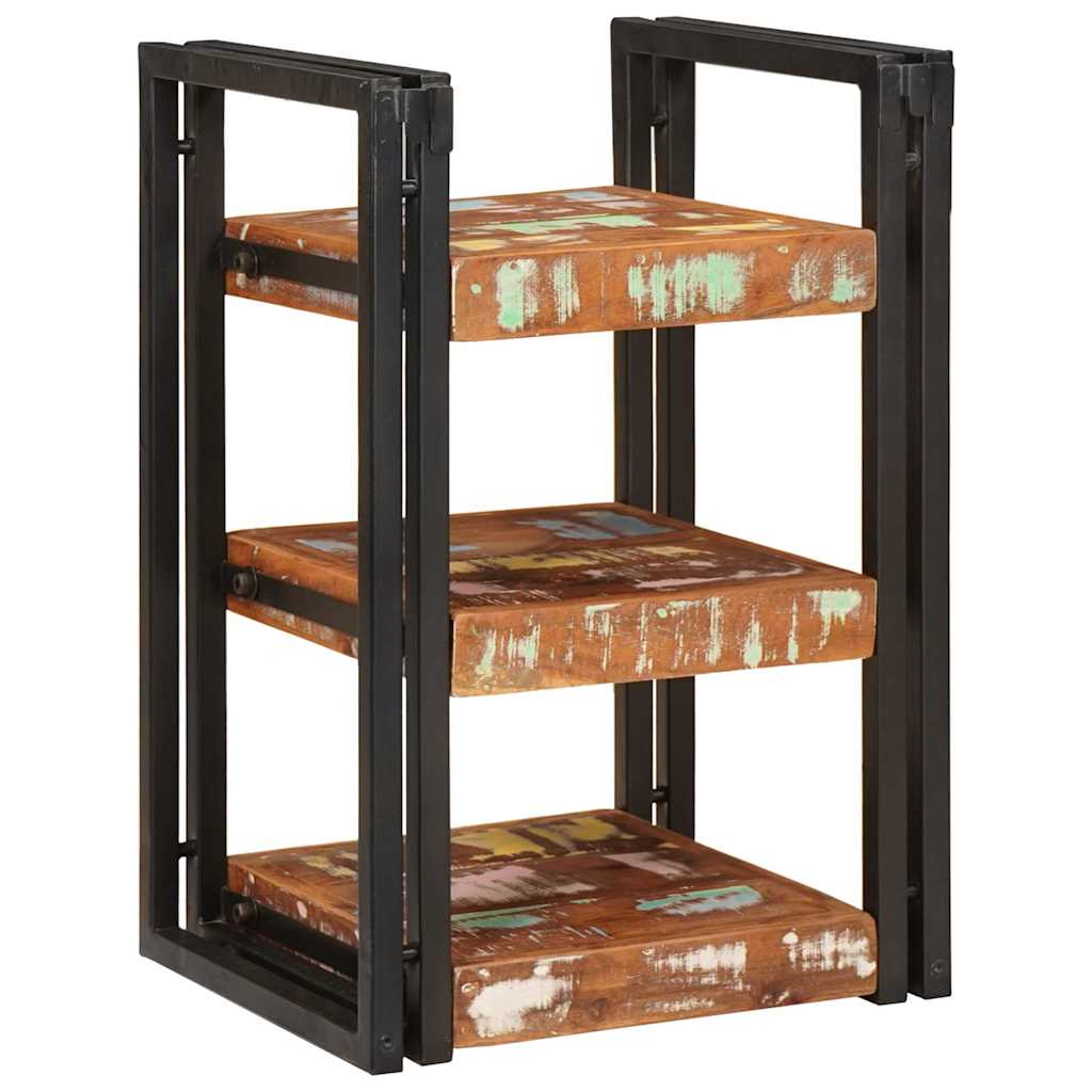 Nachttisch 2 pcs Braun und Schwarz Massivholz recycelt