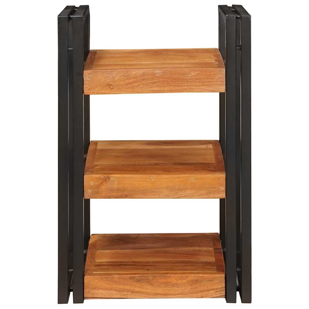 Nachttisch Braun und Schwarz 38 x 33 x 58 cm Massivholz Akazie