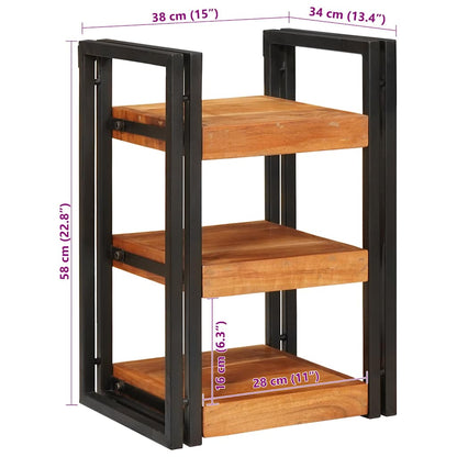 Nachttisch Braun und Schwarz 38 x 33 x 58 cm Massivholz Akazie