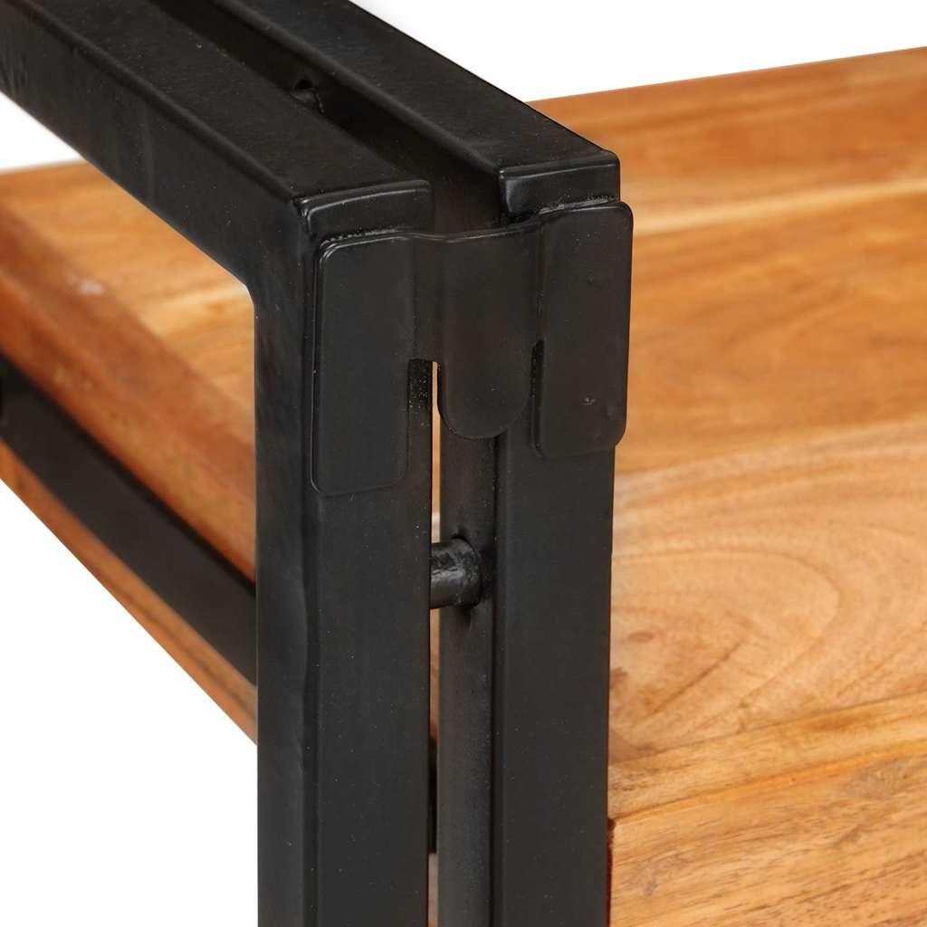 Nachttisch 2 pcs Braun und Schwarz Massivholz Akazie