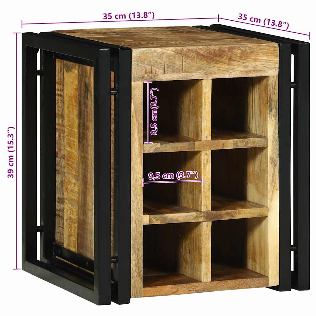 Weinregal Braun 34,5 x 35 x 39 cm Massivholz Mango