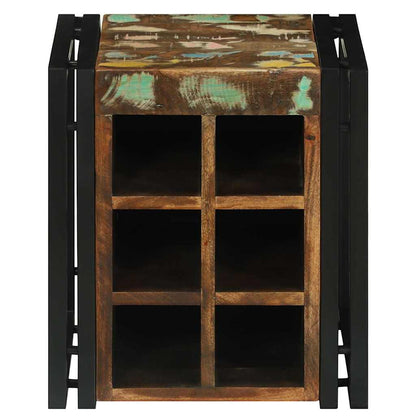 Weinregal Mehrfarbig 34,5 x 35 x 39 cm Massivholz Altholz