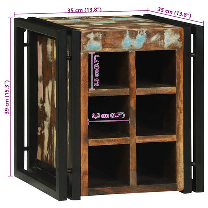 Weinregal Mehrfarbig 34,5 x 35 x 39 cm Massivholz Altholz