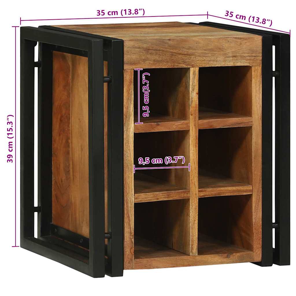 Weinregal Braun 34,5 x 35 x 39 cm Massivholz Akazie