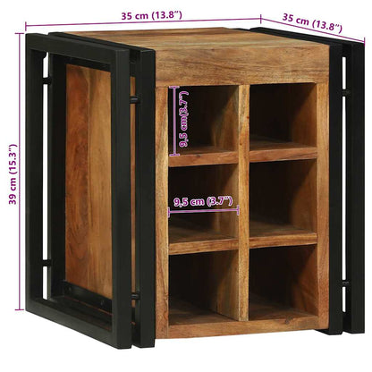 Weinregal Braun 34,5 x 35 x 39 cm Massivholz Akazie