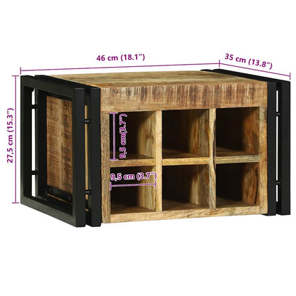 Weinregal Braun und Schwarz 46 x 35 x 27,5 cm Massivholz Mango