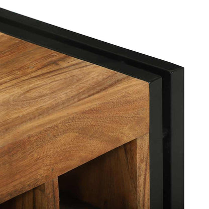 Weinregal Braun und Schwarz 46 x 35 x 27,5 cm Massivholz Akazie