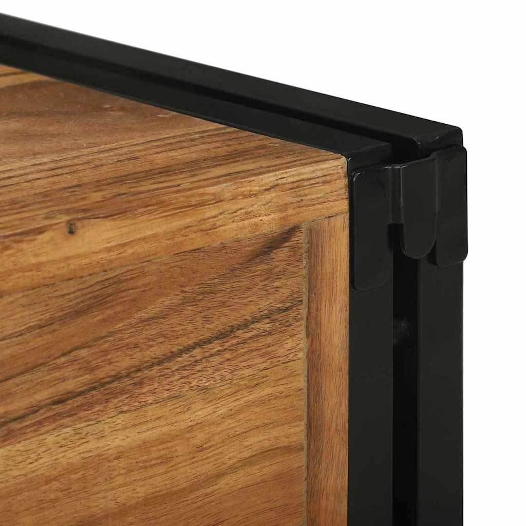 Weinregal Braun und Schwarz 46 x 35 x 27,5 cm Massivholz Akazie