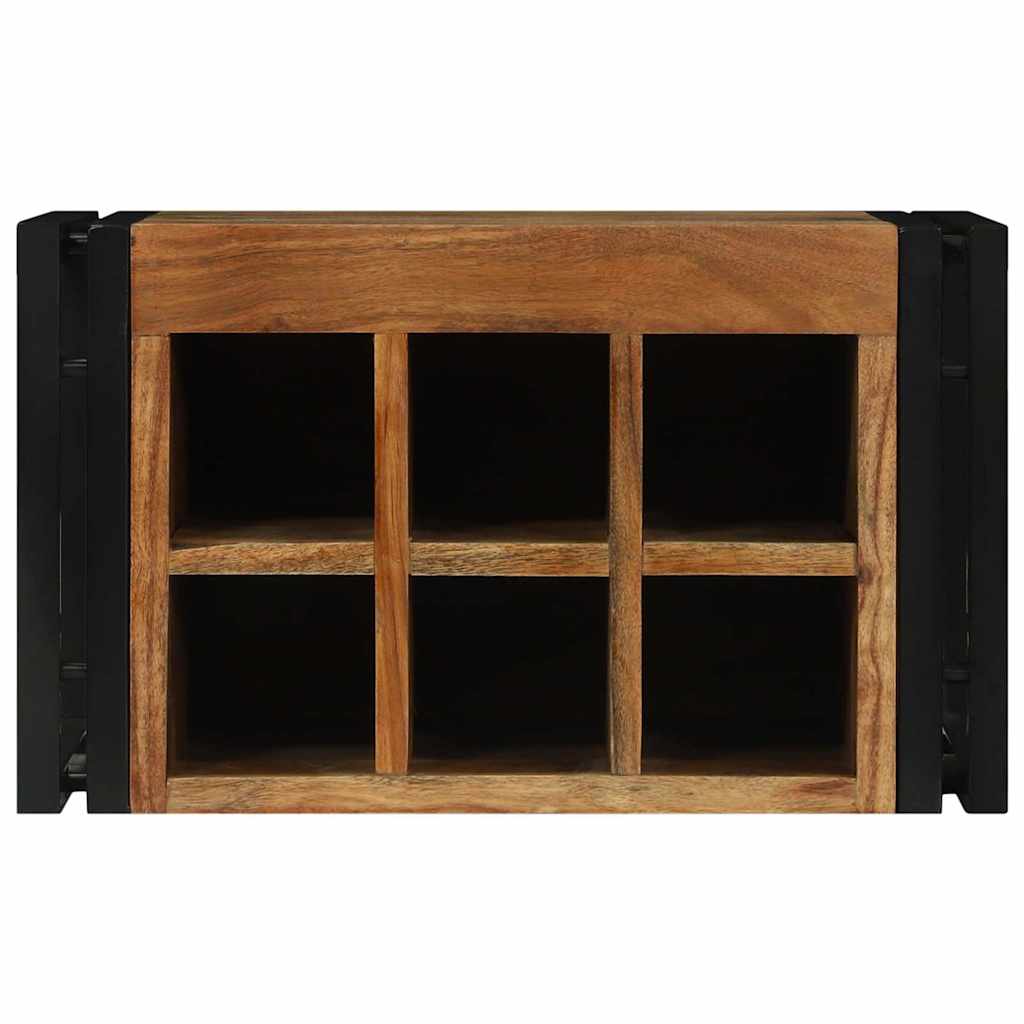 Weinregal Braun und Schwarz 46 x 35 x 27,5 cm Massivholz Akazie