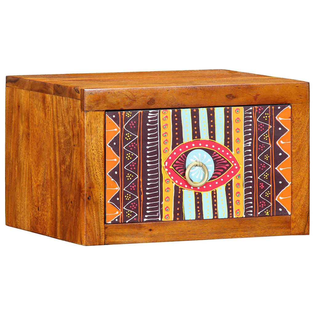 Nachttisch Wandmontiert Braun 35 x 30 x 22 cm Akazie Massivholz