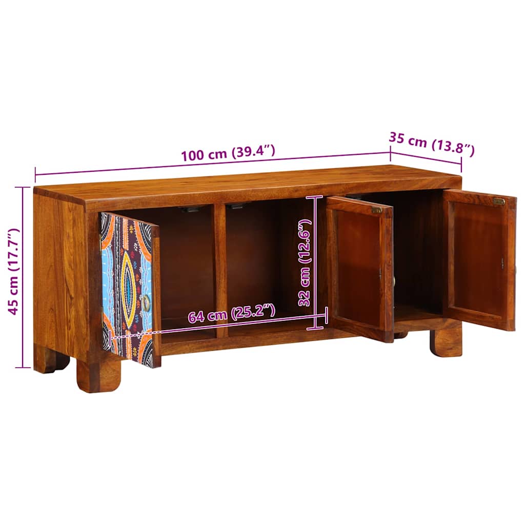 Schuhbank Honigbraun 100 x 35 x 45 cm Massivholz Akazie